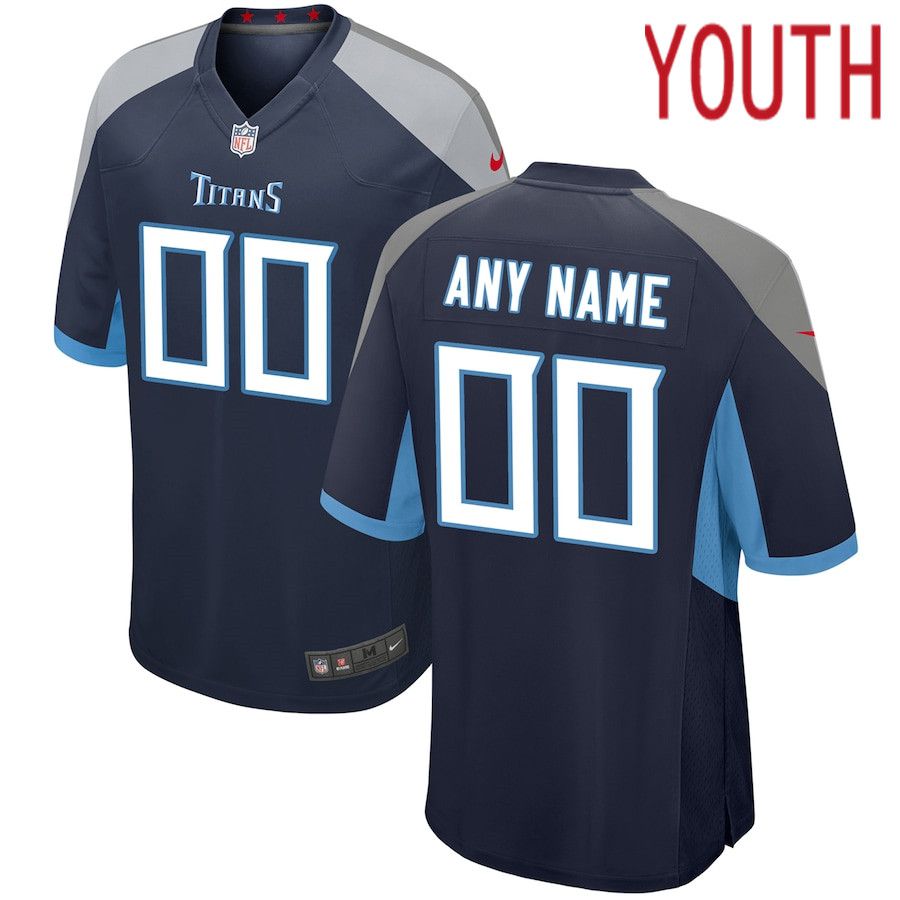 Youth Tennessee Titans Navy Nike Custom Game NFL Jersey->women nfl jersey->Women Jersey